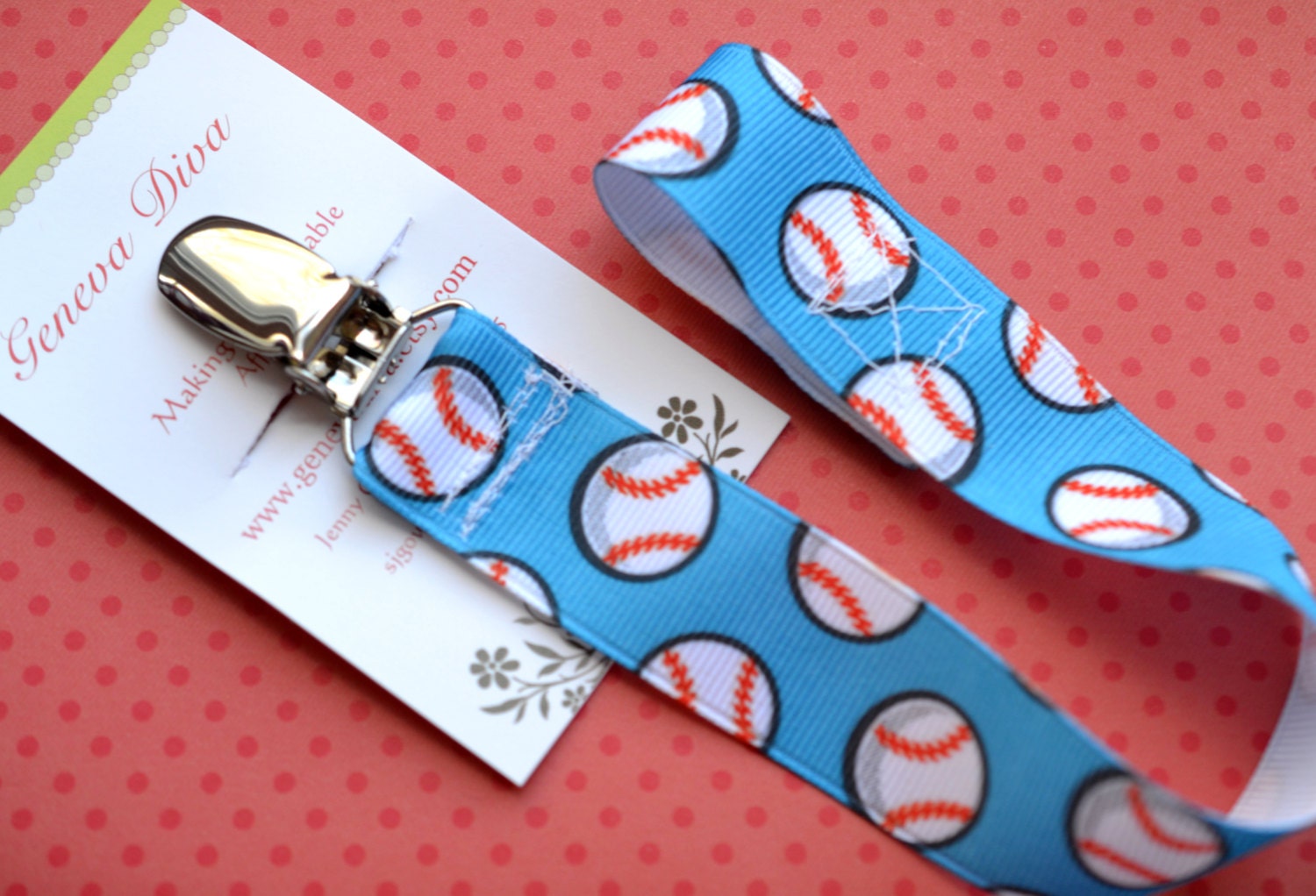 N15 - Baseball Schnullerkette von Etsy - GenevaDiva