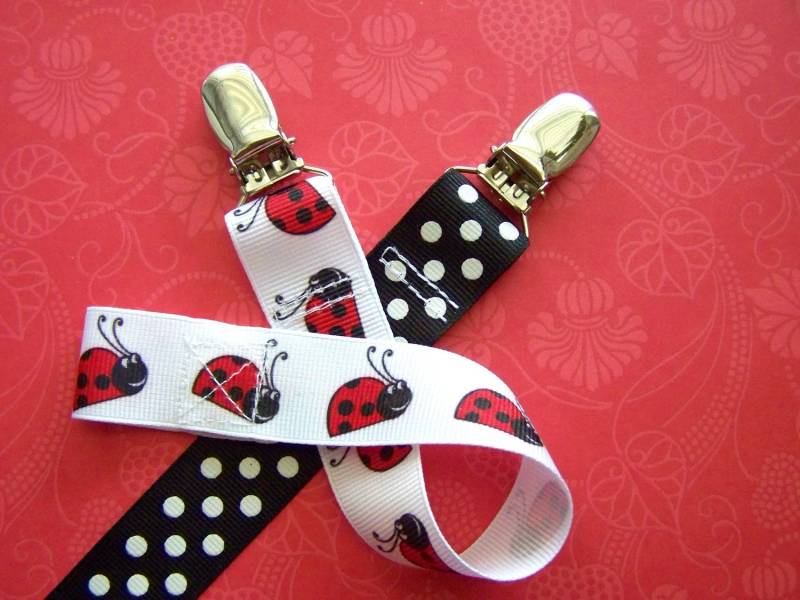 N15 - Set Aus 2 Schnullerbändern Marienkäfer Und Polka-Dot von Etsy - GenevaDiva