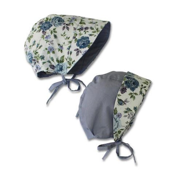 Annabelle Wendehaube, Blauer Blumendruck Mit Weichem Blau Auf Rückseite, Baumwolle, Handmade in Australien von Etsy - GertrudeandtheKing