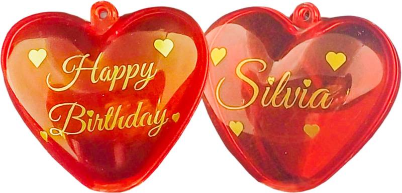 Befüllbares Herz Rot Transparent Mit Happy Birthday & Name | Personalisiertes Geschenk Geburtstag 6 cm von Etsy - GewandDealerey