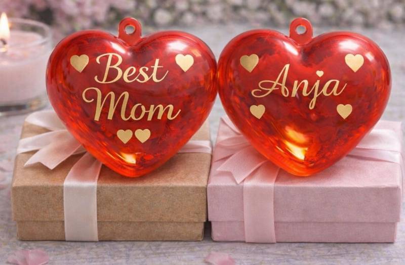 Personalized Best Mom Acrylic Heart - Fillable Keepsake With Gold Script Custom Name Gift Mother's Day Surprise von Etsy - GewandDealerey