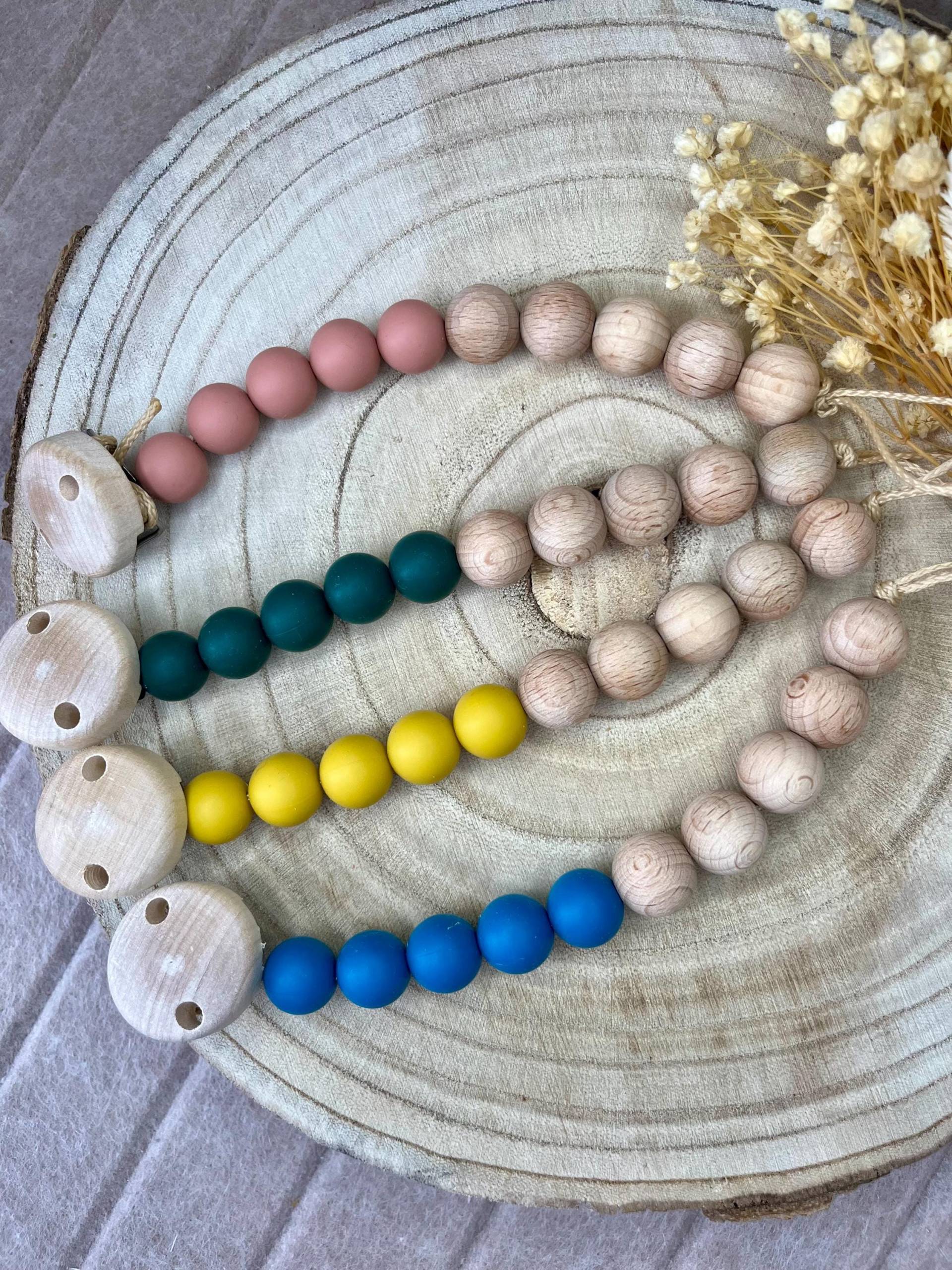 Schnullerkette Einfarbig - Holz Und Silikonkugeln Baby Geschenk Zur Taufe Geburt Oder Babyparty Schnullerkette Einfarbig - Holz Und Silikonkugeln Baby Geschenk Zur Taufe Geburt Oder Babyparty von Etsy - GiMiNu