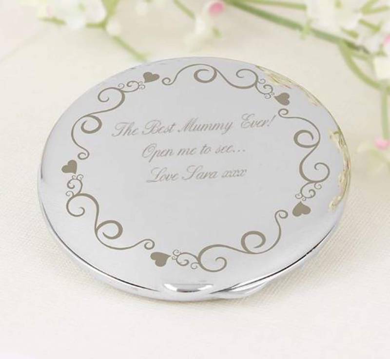 Silber Überzogener Taschenspiegel Mit Gravur, Personalisiertes Geschenk Für Mama, Nanny, Schwester, Tante Oder Andere von Etsy - GiftsByBernadette
