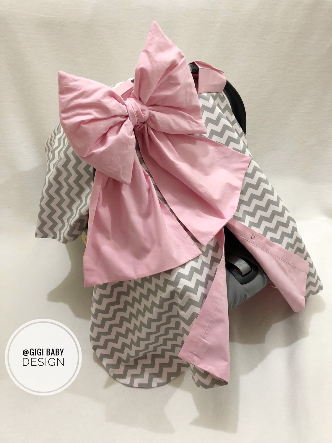 Grauer Chevron Autositzbezug Mit Schleife - Personalisierter Aus Baumwolle von Etsy - Gigibabydesign