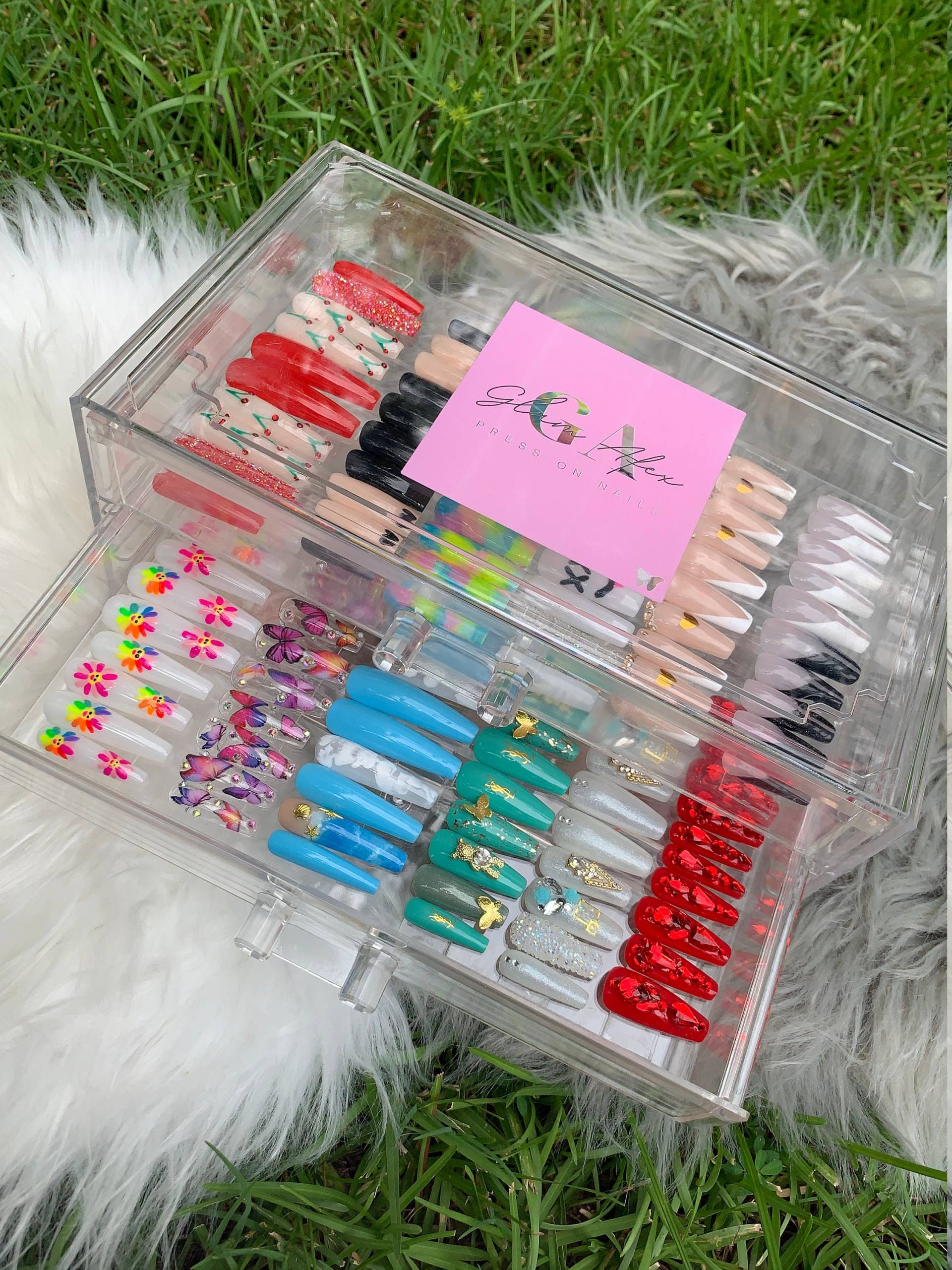 Klare Press On Nail Aufbewahrungsbox Mit Schubladen Künstlicher Nagel Organizer Glam Afex Box Klare Press On Nail Aufbewahrungsbox Mit Schubladen Künstlicher Nagel Organizer Glam Afex Box von Etsy - GlamAfex