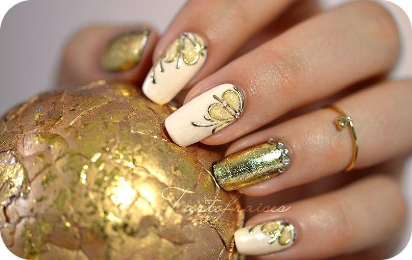 Gold Silber Gel Farbe, Silberfolie, Gussfolien, Imprinting Nail Art von Etsy - Glifada