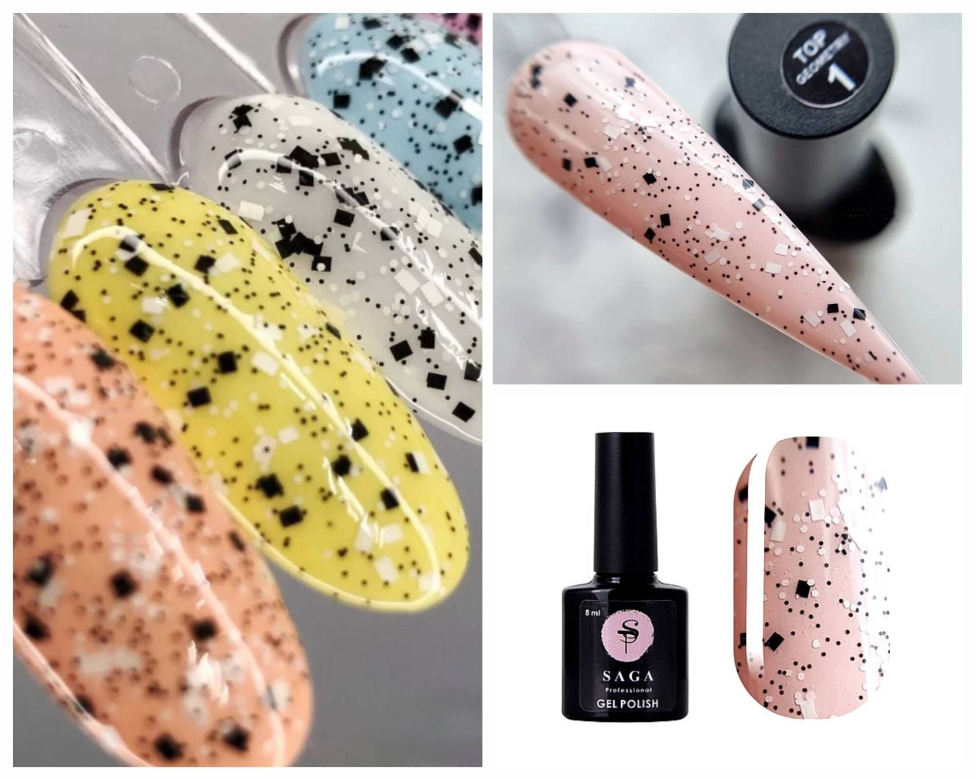 Saga Geometry Top Mantel Weiß Schwarz Konfetti Dots Pailletten Cover Für Nail Art Saga Geometry Top Mantel Weiß Schwarz Konfetti Dots Pailletten Cover Für Nail Art von Etsy - Glifada