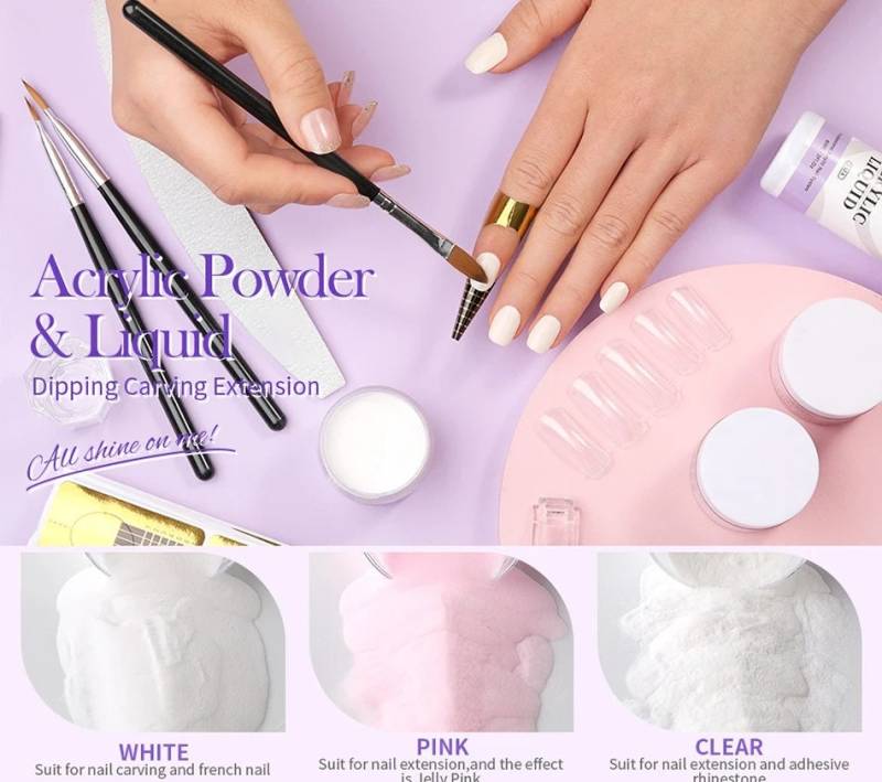 20-50G Klare, Weiße Rosa Farbe Acrylstaub Pulver Pigmente Für Diy Acryl Maniküre Nagel Spitzen System Materialien von Etsy - GlitterNailArt