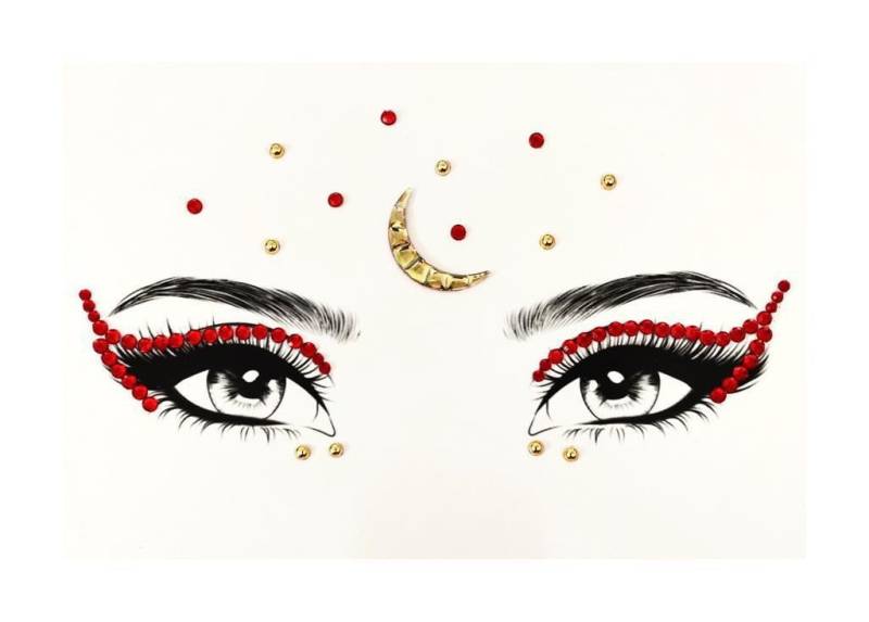 Mgb Selbstklebender Roter Eyeliner, Festival Edelsteine/Party Edelsteine/Edelsteinliner von Etsy - GlitterboutiqueGB