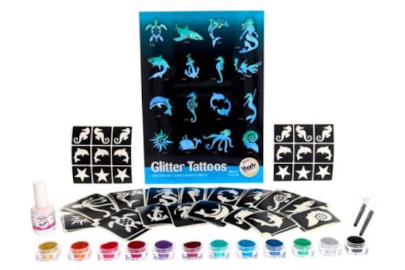 Glitzertattoo Set Motto Party Meereswelt Glitzertattoo Set Motto Party Meereswelt von Etsy - Glitzertattoos