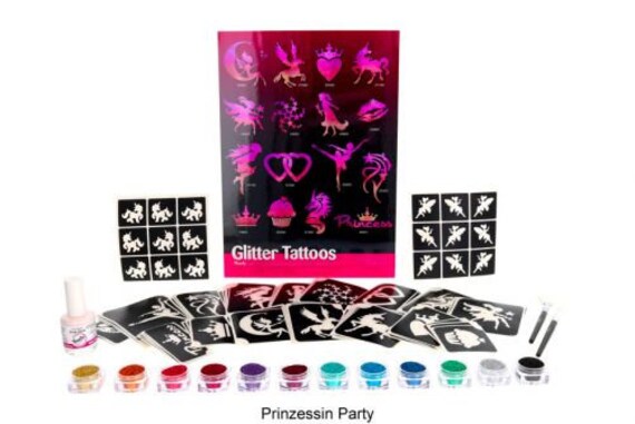 Prinzessin Party, Glitzertattoo Set von Etsy - Glitzertattoos