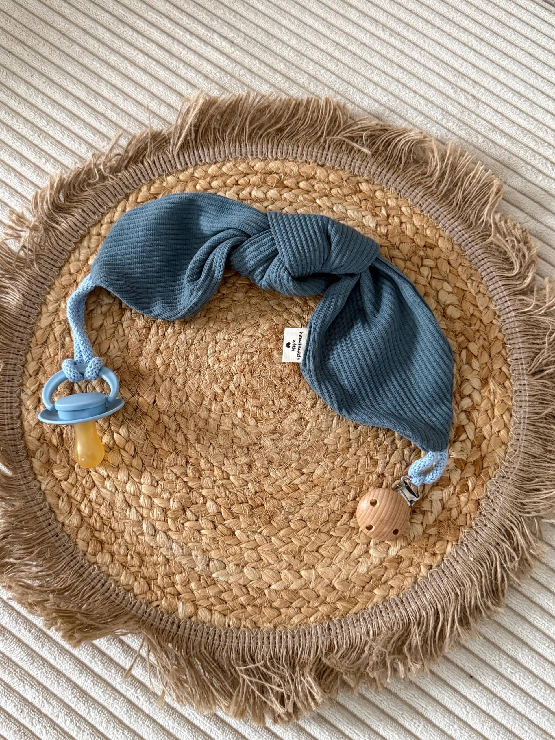 Schnullerkette Baby Ripjersey Blau von Etsy - GloeckchenHerz