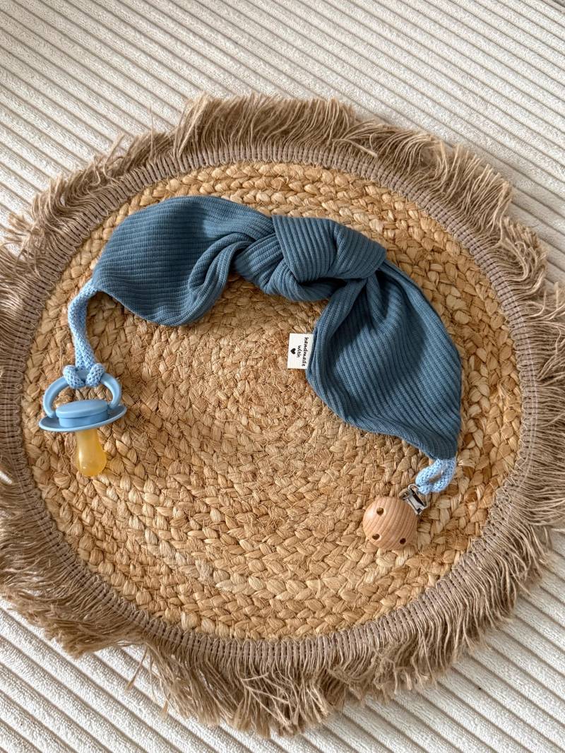 Schnullerkette Baby Ripjersey Blau von Etsy - GloeckchenHerz