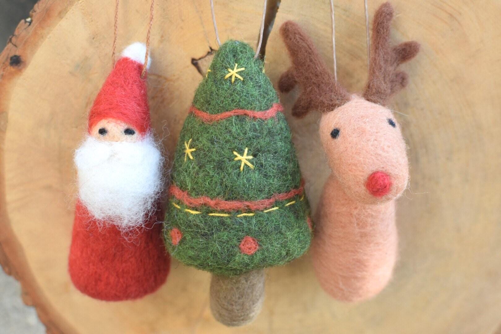 Weihnachtsornamente Anhänger, Filz Ornamente, Weihnachtsbaum Schmuck, Weihnachtsgeschenk, Hirsch, Baum, Weihnachtsman Weihnachtsornamente Anhänger, Filz Ornamente, Weihnachtsbaum Schmuck, Weihnachtsgeschenk, Hirsch, Baum, Weihnachtsman von Etsy - LittleCloudStudio1
