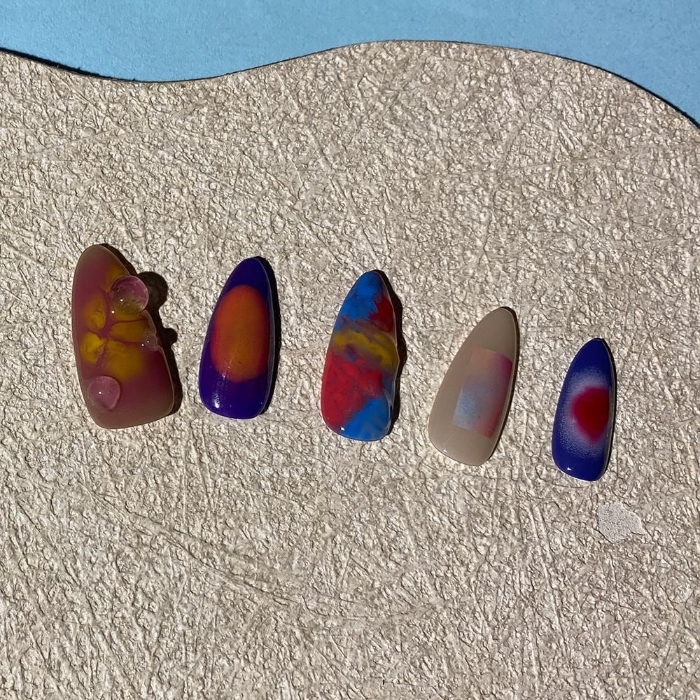 Colorful Press On Nails, Medium Almond Shape, Rainbow Nails For Vacation, Party, Y2K Vibe Colorful Press On Nails, Medium Almond Shape, Rainbow Nails For Vacation, Party, Y2K Vibe von Etsy - Glueckhaus