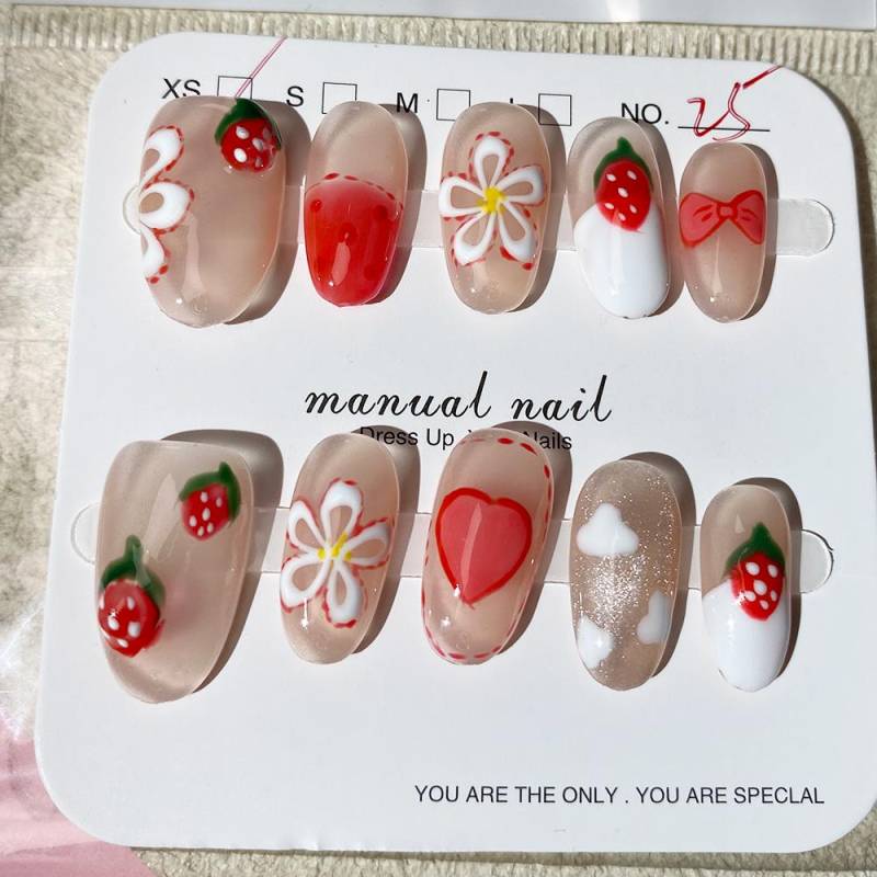 Hand Painted Fake Nails, Colorful Artist Faux Reusable Premium Nails von Etsy - Glueckhaus