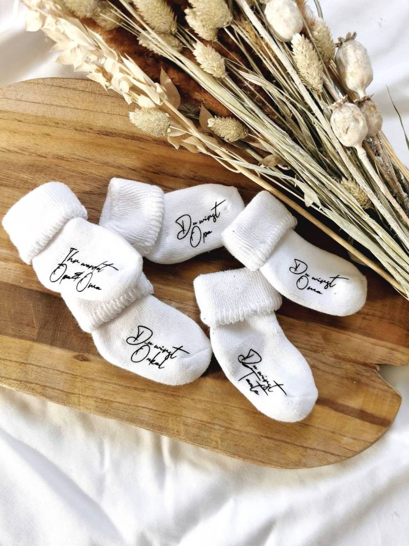Babysocke/ Schwangerschaftsverkündung/ Personalisiert/ Du Wirst von Etsy - GluecksmomentErleben