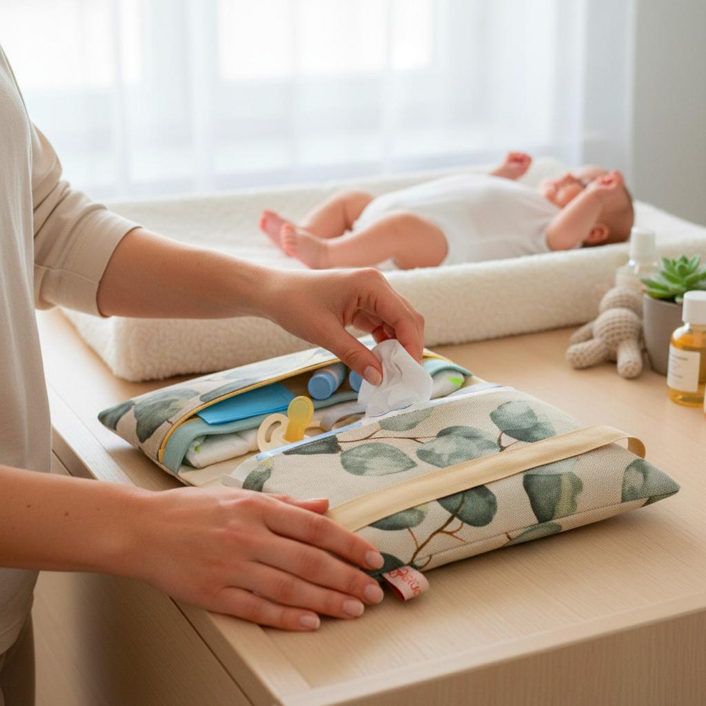 Hochwertige Windeltasche Mit Wickelunterlage Aus Baumwolle von Etsy - Glueckspilzig