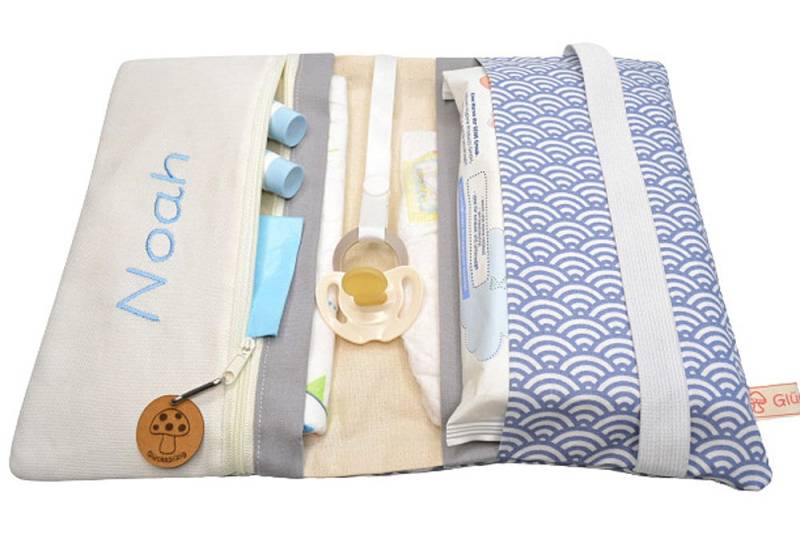 Personaliserte Windeltasche Wickelunterlage von Etsy - Glueckspilzig