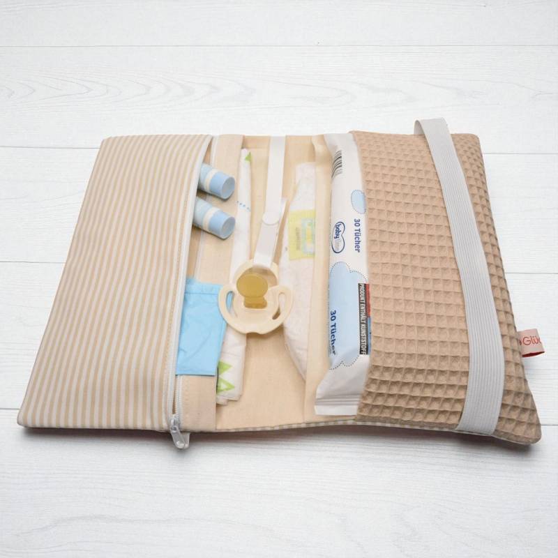 Windeltasche Mit Wickelunterlage | Organizer Für Windeln & Feuchttücher Handmade Geschenk Geburt von Etsy - Glueckspilzig