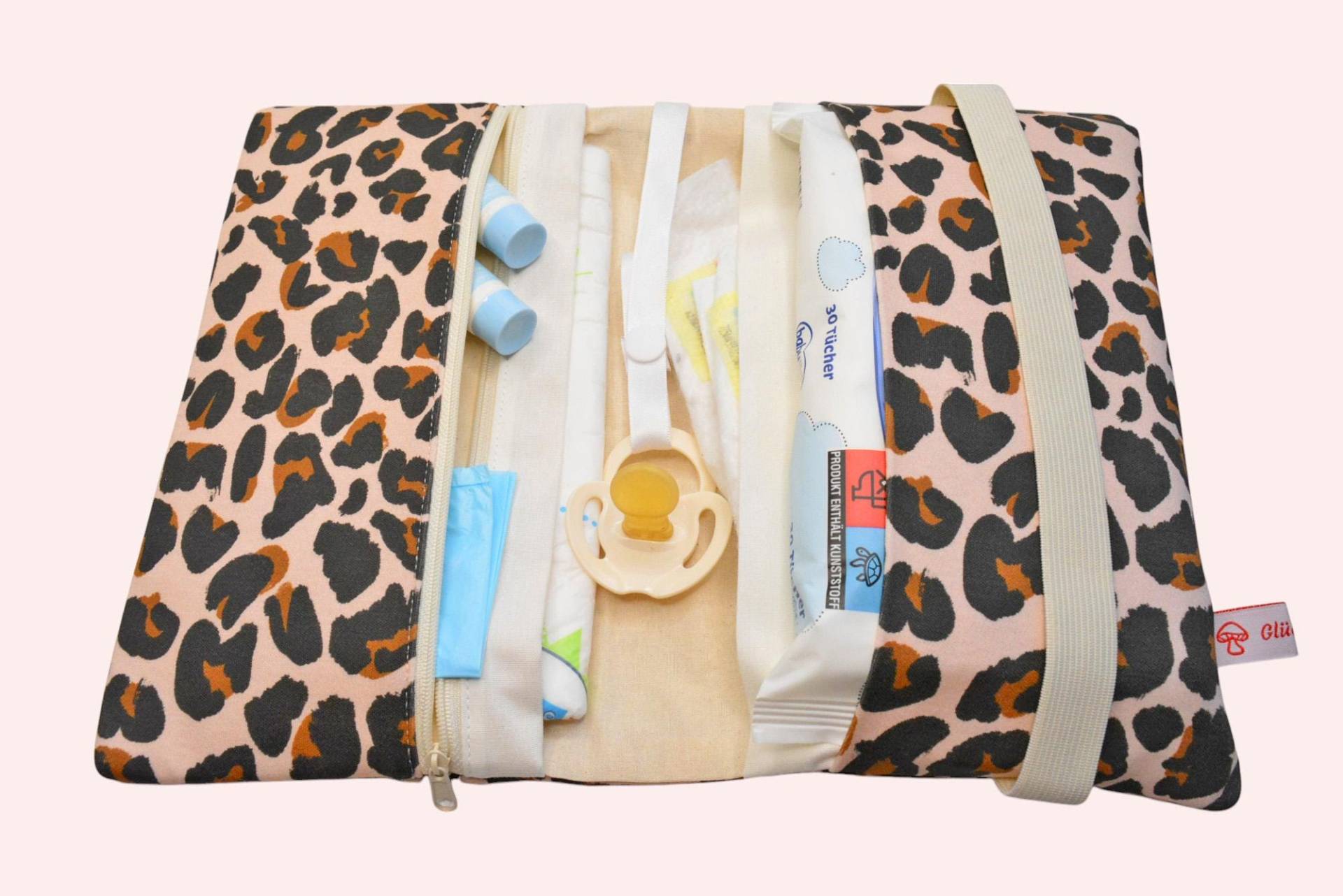 Windeltasche Wickeltasche Leo Leopardenmuster von Etsy - Glueckspilzig