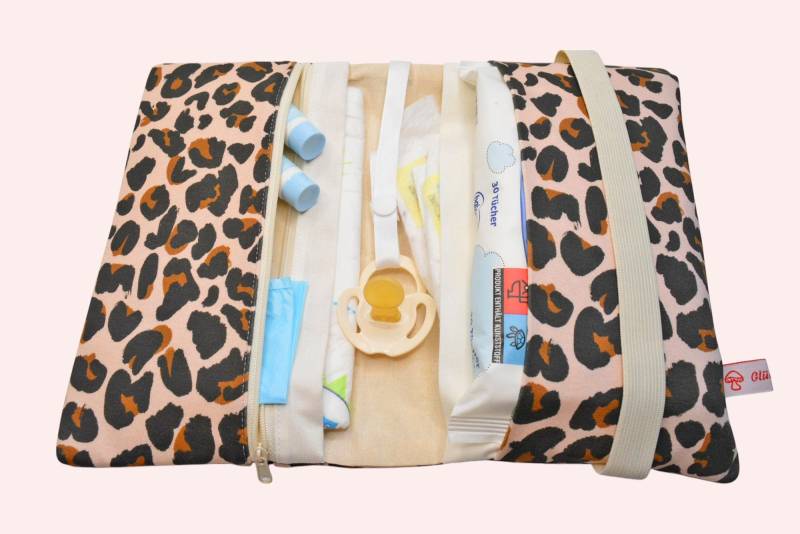 Windeltasche Wickeltasche Leo Leopardenmuster von Etsy - Glueckspilzig
