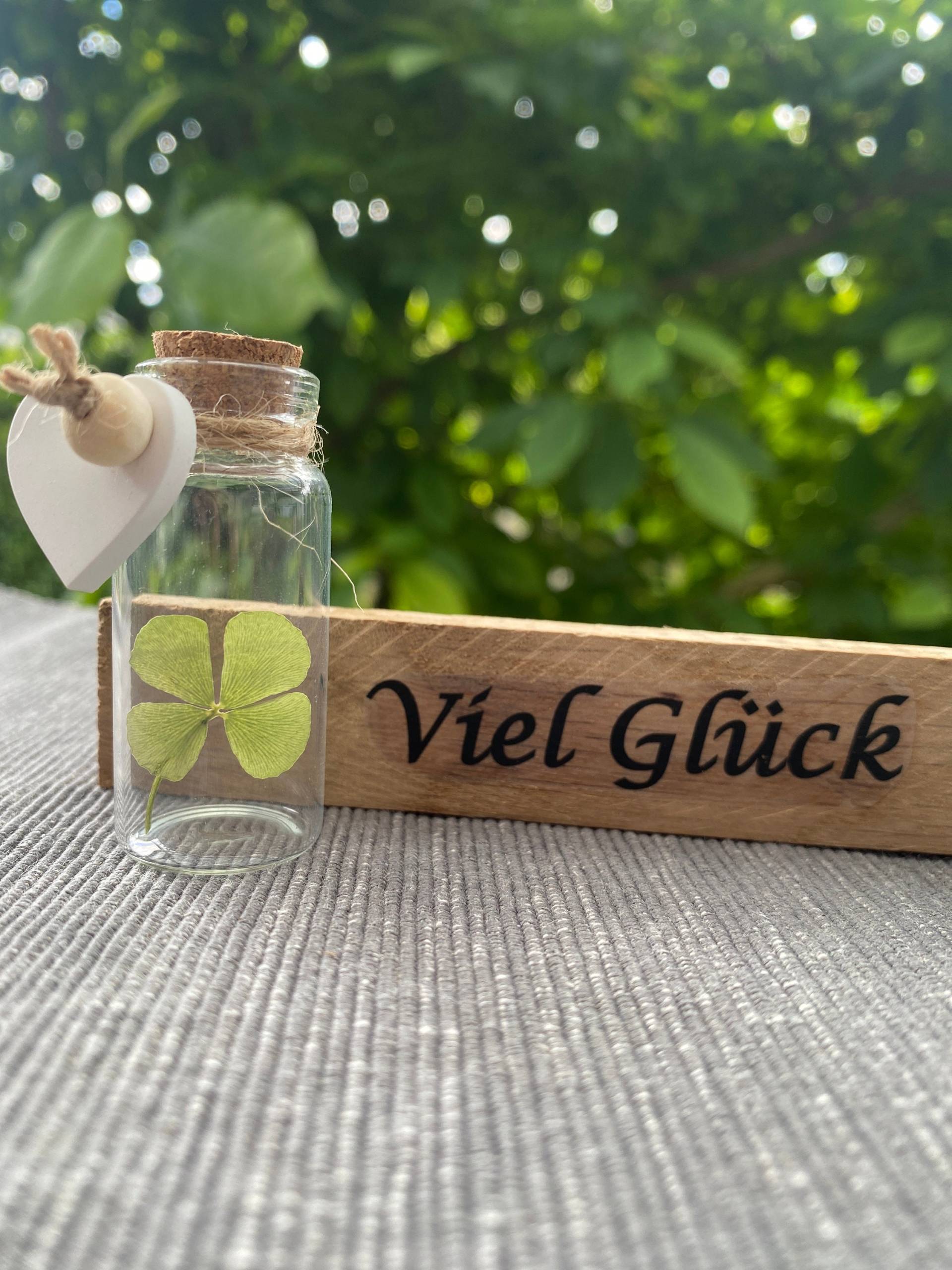 Kleeblatt „Viel Glück"/Glücksbringer Abitur Prüfung Bachelor Silvester Hochzeit Kleeblatt „Viel Glück"/Glücksbringer Abitur Prüfung Bachelor Silvester Hochzeit von Etsy - Glueckwaerts