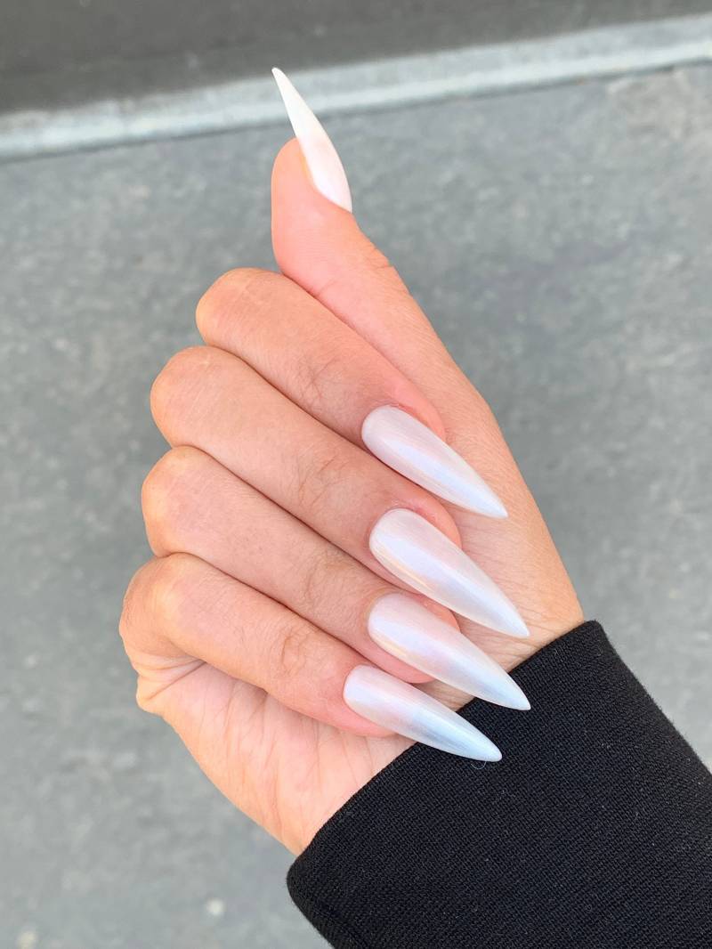 Kyoto Perle | Opi Perlmuttweiß Handarbeit Drücken Sie Auf Die Nägel von Etsy - GoldenThirtyNails