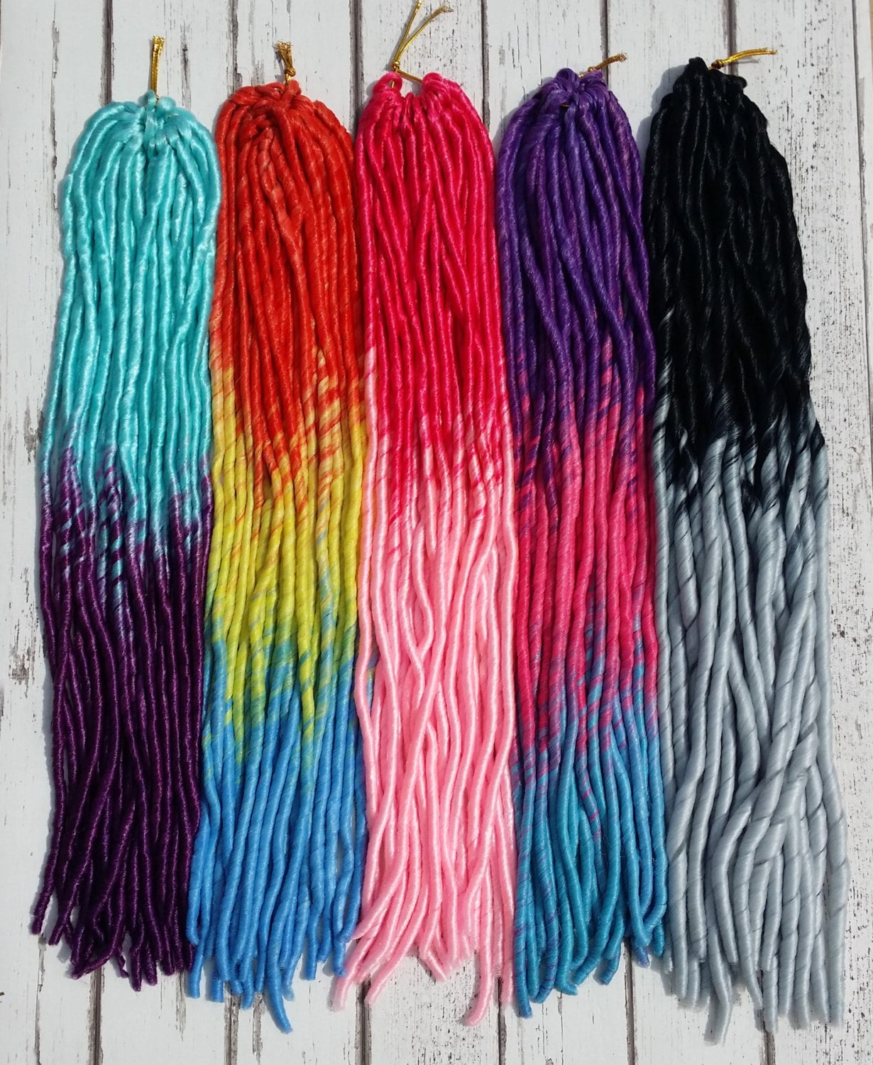 20-Zoll-Ein-Endige Übergangs-Dreads Packung Mit 20 Verschiedenen Farben von Etsy - GothicChameleon