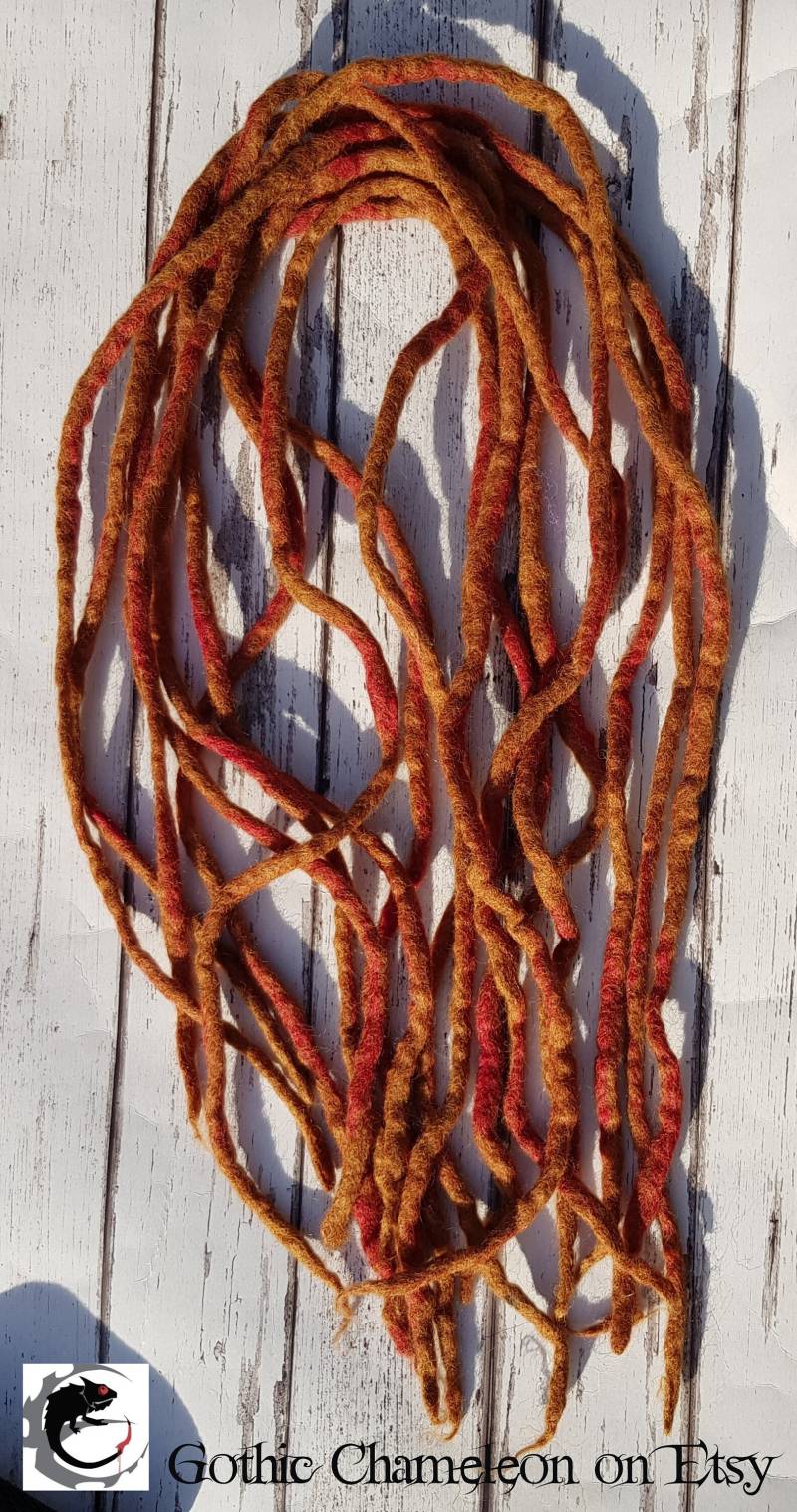 Braune Mischung Doppelendige Merino Wolle Dreads Bis Zu 39 Bis 47 Zoll Lang Auf Bestellung von Etsy - GothicChameleon