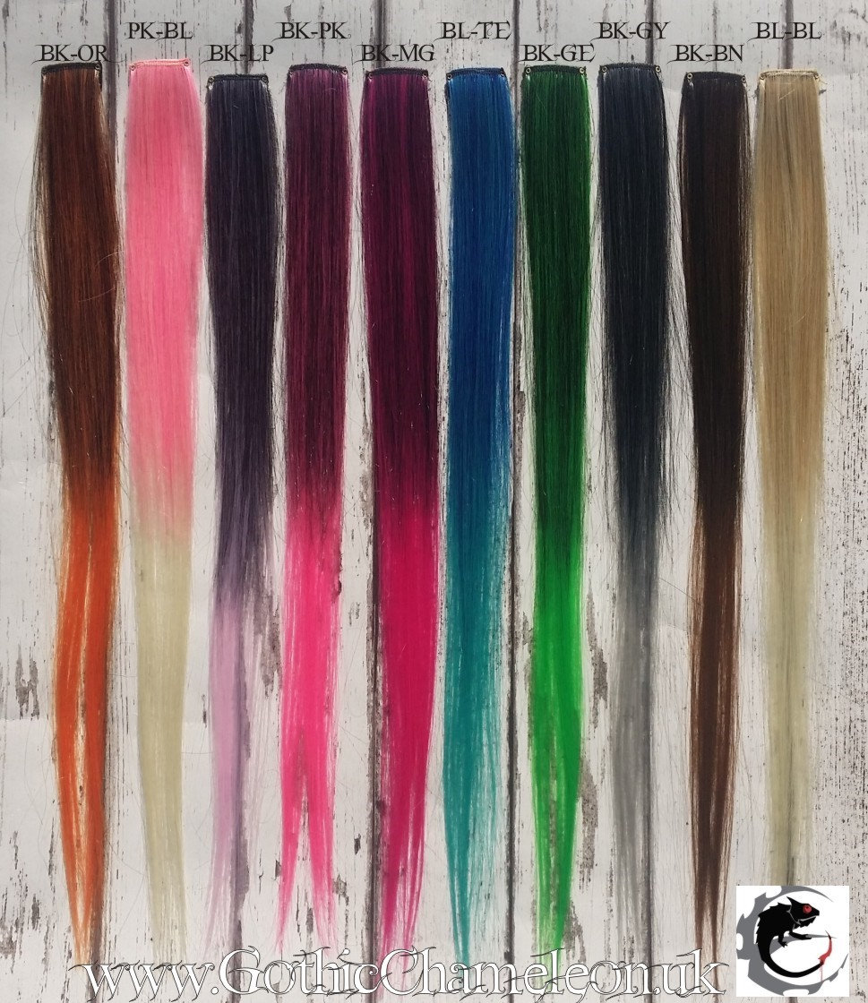 Clip in 18-Zoll-Ombre-Haarverlängerung 10 Farben Versandfertig von Etsy - GothicChameleon