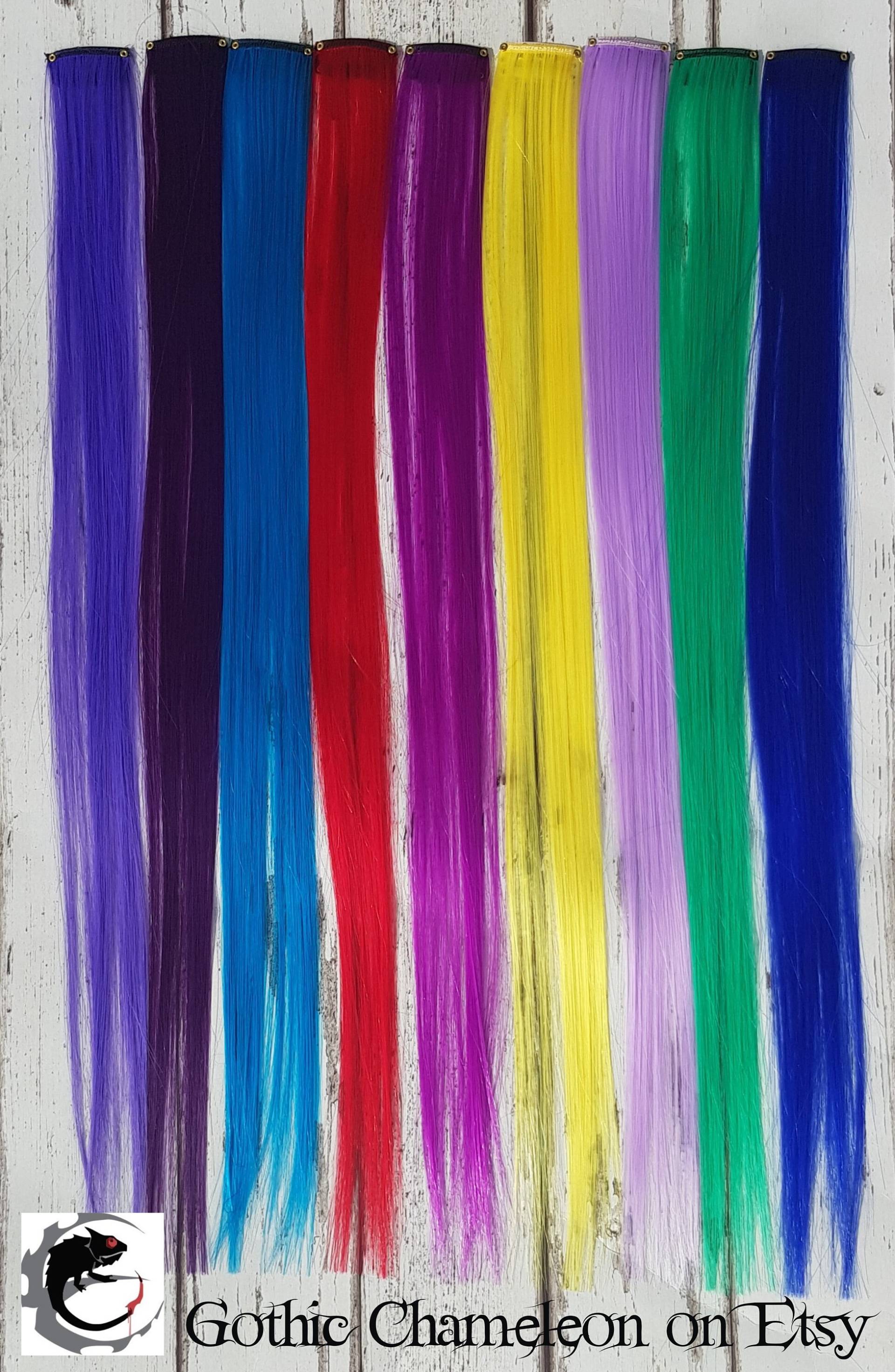 Clip in 20-Zoll-Haarverlängerung 9 Farben Hitzebeständig Sofort Lieferbar von Etsy - GothicChameleon