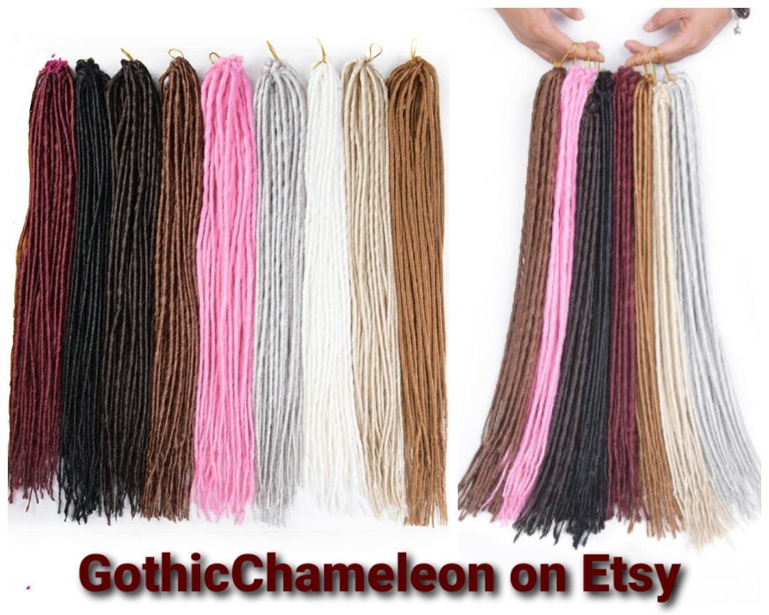 Natürliche Farben Oder Pink Ultra Feine Doppelseitige Dreads Bis Zu 20 Zoll Lang Auf Bestellung Natürliche Farben Oder Pink Ultra Feine Doppelseitige Dreads Bis Zu 20 Zoll Lang Auf Bestellung von Etsy - GothicChameleon