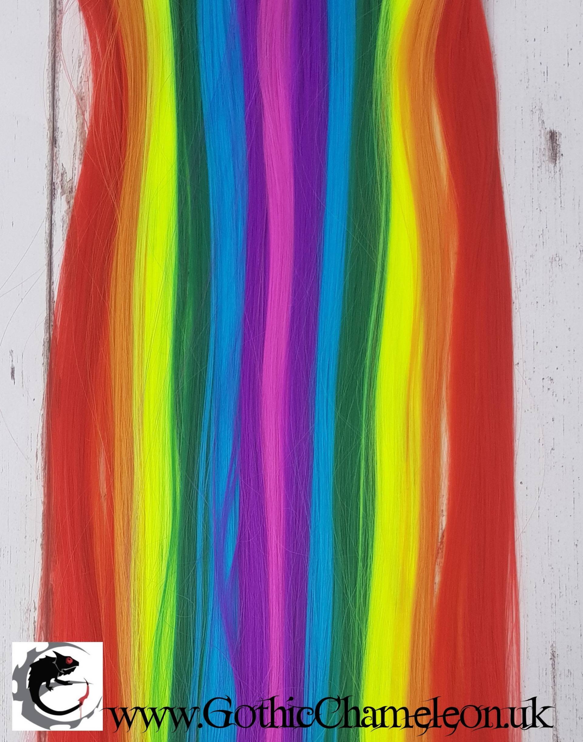 Regenbogen Farben Clip in 8-Zoll-Breite Haar-Verlängerung Bis Zu 24 Zoll Lange Hand Wefted Regenbogen Farben Clip in 8-Zoll-Breite Haar-Verlängerung Bis Zu 24 Zoll Lange Hand Wefted von Etsy - GothicChameleon