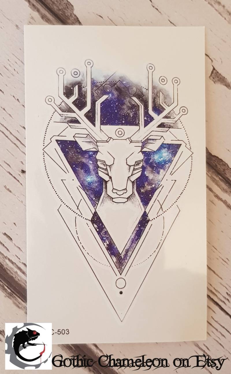 Temporäre Tattoo-Bögen Hirschkopf Geweih Schlange von Etsy - GothicChameleon