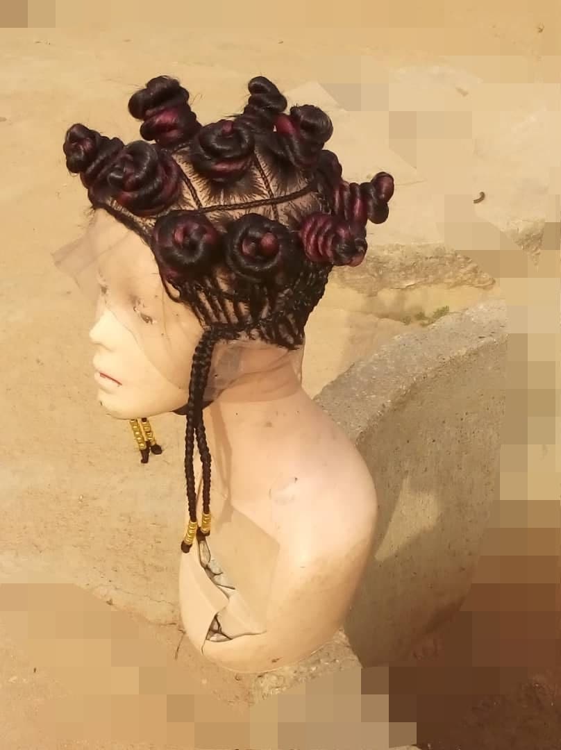 Geflochtene Perücke, Bantu Perücke Mit Korbgeflecht, Schwarze Frauenzöpfe, Volle Spitze Geflochtene Perücke, Bantu Perücke Mit Korbgeflecht, Schwarze Frauenzöpfe, Volle Spitze von Etsy - GozellasCreations