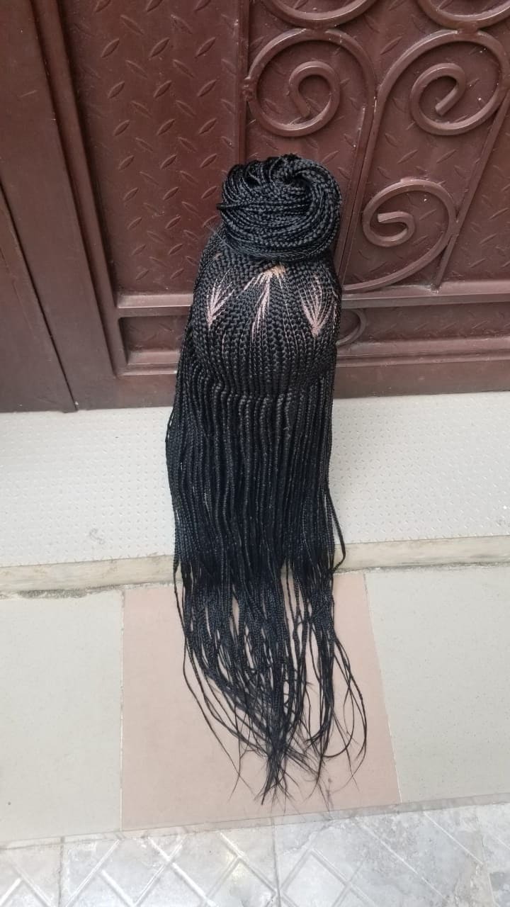 Geflochtene Perücke, Ghana Geflochtene Cornrow Handgemachte Maßgeschneiderte Volle Spitze Schwarze Frauen Zöpfe von Etsy - GozellasCreations