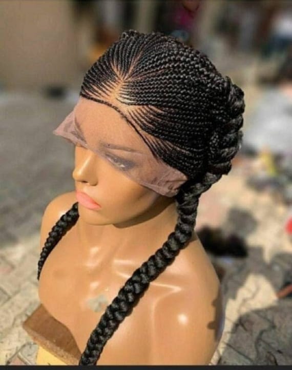 Geflochtene Perücke, Ghana Geflochtene Cornrow Perücke Nach Maß, Schwarze Damenzöpfe, Volle Spitzenperücke Geflochtene Perücke, Ghana Geflochtene Cornrow Perücke Nach Maß, Schwarze Damenzöpfe, Volle Spitzenperücke von Etsy - GozellasCreations