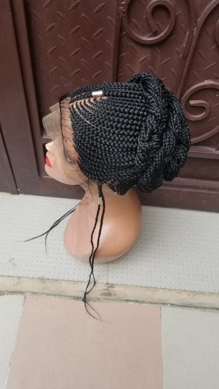 Geflochtene Perücke, Ghana Geflochtene Cornrow Zöpfe, Schwarze Frauen Volle Spitze Handgemachte Zöpfe von Etsy - GozellasCreations