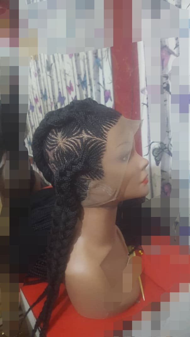 Geflochtene Perücke, Ghana Zöpfe, Cornrow Volle Spitze Schwarze Frauen Zöpfe von Etsy - GozellasCreations