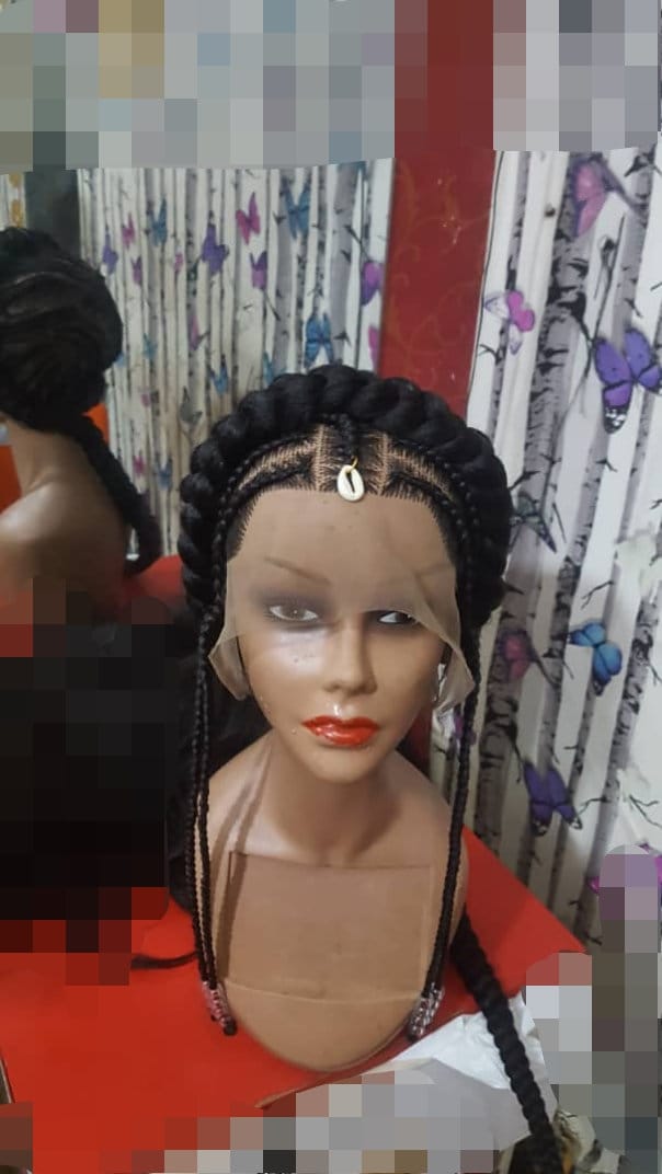 Geflochtene Perücke, Jumbo Geflochtene Volle Spitze Ghana Cornrow Schwarze Frauen Perücke Geflochtene Perücke, Jumbo Geflochtene Volle Spitze Ghana Cornrow Schwarze Frauen Perücke von Etsy - GozellasCreations