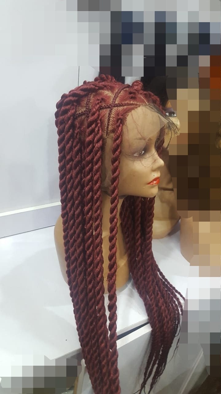 Geflochtene Perücke, Schwarze Frauen Zöpfe, Volle Spitze Ghana Zöpfe Geflochtene Perücke, Schwarze Frauen Zöpfe, Volle Spitze Ghana Zöpfe von Etsy - GozellasCreations