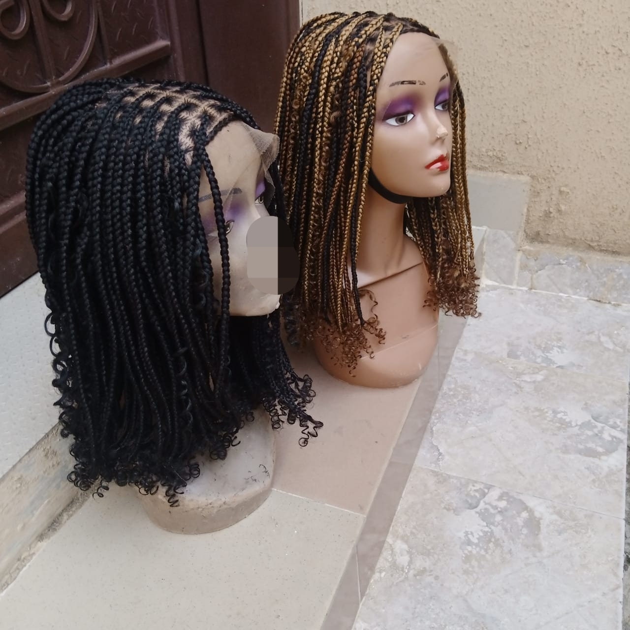 Geflochtene Perücke, Zöpfe Mit Locken, Frontalspitze, Zöpfe, Schwarze Frauenzöpfe, Cornrows, Limonade Twists, French Ghana von Etsy - GozellasCreations