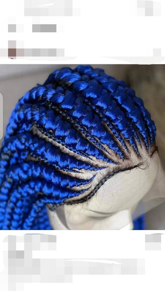 Große Cornrow Geflochtene Perücke, Ghana Zöpfe, Cornrows, Limonade Twists, French Twist, Schwarze Frauen Frontal Lace, Perücke von Etsy - GozellasCreations