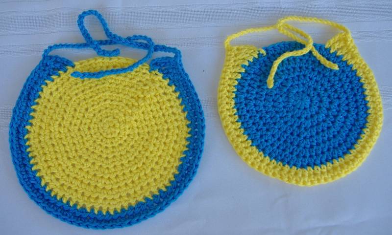 Säugling Häkeln Lätzchen Und Spucktücher, Baumwolle Blau Baby Lätzchen, Gelbe Baby-Dusche-Geschenk, Stricken Gelb Säugling Häkeln Lätzchen Und Spucktücher, Baumwolle Blau Baby Lätzchen, Gelbe Baby-Dusche-Geschenk, Stricken Gelb von Etsy - GrammysCustomCrochet