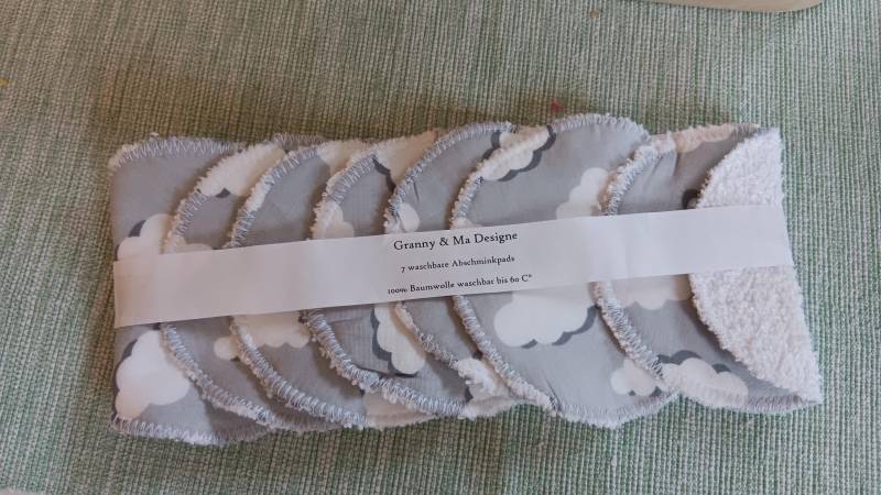 7 Waschbare Abschminkpads Set Nr.16 von Etsy - GrannyundMaDesign