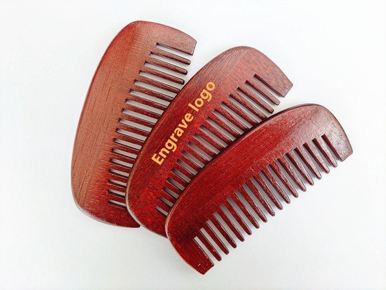 Anpassen Logo-Handgefertigte Rote Bambusholz Bartkamm Breiter Zahn Bartpflege Pinsel Haarkämme Make-Up-Tool von Etsy - GreatBeardCare