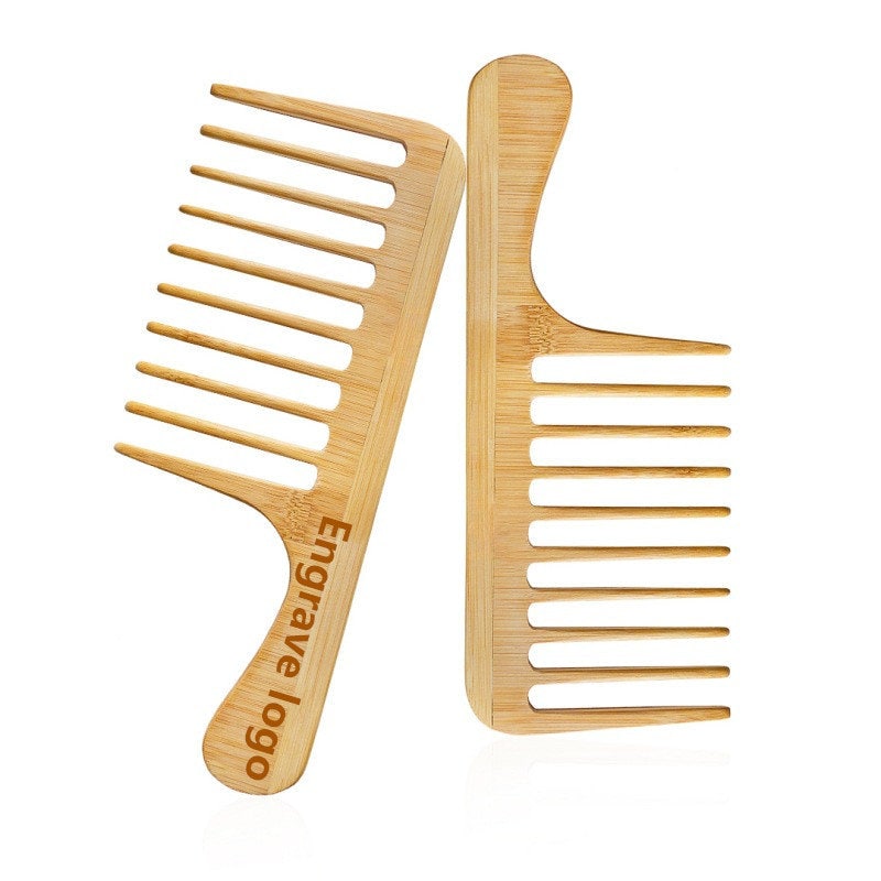 Gravieren Sie Das Logo-Handgemachter Afro Großer Bambuskamm-Breiter Zahnkamm Mit Griff Für Haar/Bart Make-Up von Etsy - GreatBeardCare