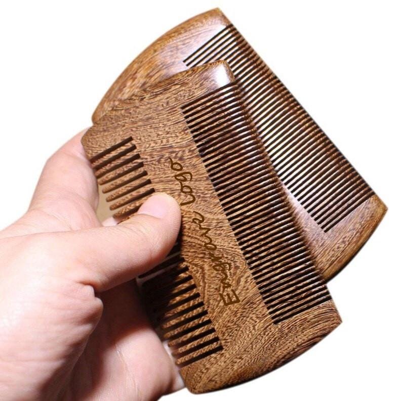 Personalisierte Anpassen Logo-Goldensandalwood Kamm Zwei Seiten Zahn Bartpflege Haarbürste Bad Schönheit Körperpflege Rasieren Pflege Schnurrbart von Etsy - GreatBeardCare