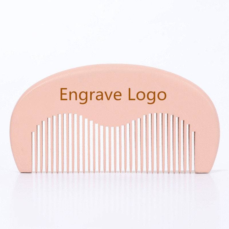 Personalisierte Anpassen Logo-Pink Farbe Pfirsich Holz Kamm Fein Zahn Tasche Größe Haar Bürste Make-Up-Tool von Etsy - GreatBeardCare